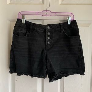 Maurices black high waisted denim shorts